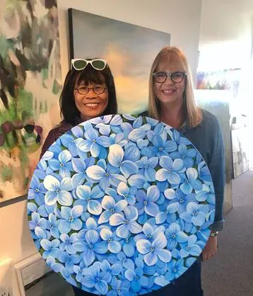 Beverley Frost and her latest commission 'True Blue'