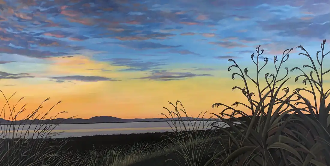 Te Waihora at Sunset